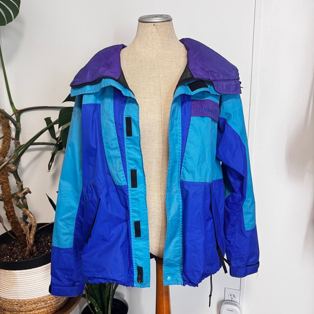 Marmot Gore-Tex Mountain Parka Mens Large Blue Purple Vintage 90s Made in USA